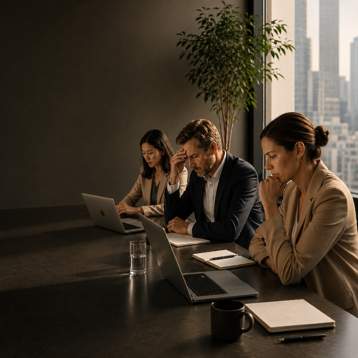 Corporate teams assessment and executive analysis
